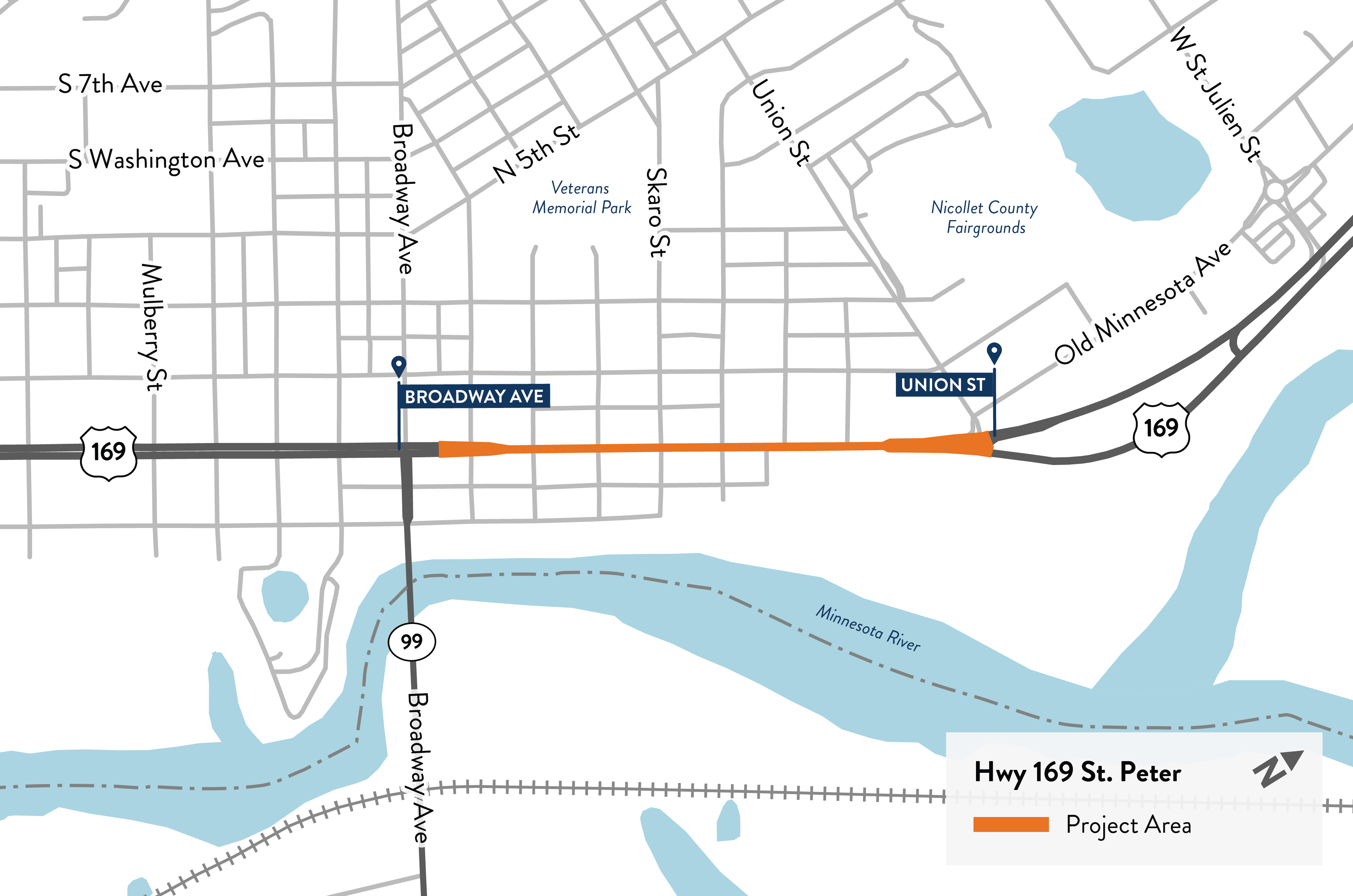Highway 169 Revitalization project location map